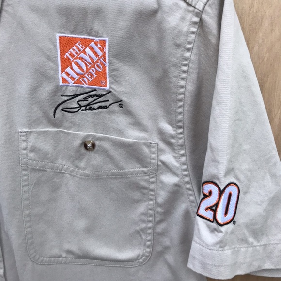 tony stewart short sleeve button up khaki Lrg NWOT - Picture 2 of 5